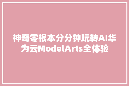 神奇零根本分分钟玩转AI华为云ModelArts全体验