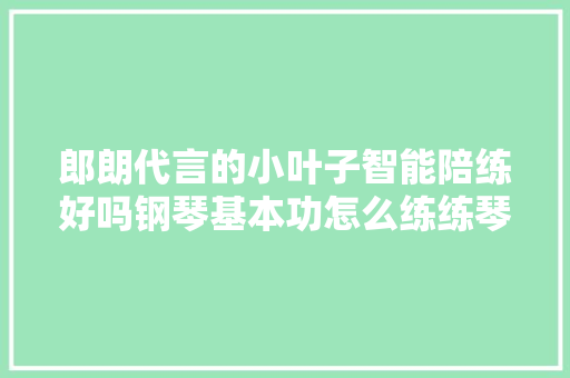 郎朗代言的小叶子智能陪练好吗钢琴基本功怎么练练琴方法分享