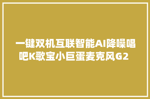 一键双机互联智能AI降噪唱吧K歌宝小巨蛋麦克风G2 pro拆解申报