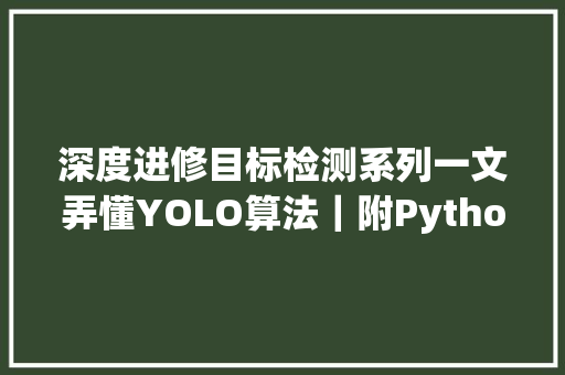 深度进修目标检测系列一文弄懂YOLO算法｜附Python源码