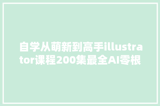 自学从萌新到高手illustrator课程200集最全AI零根本教程大年夜放送