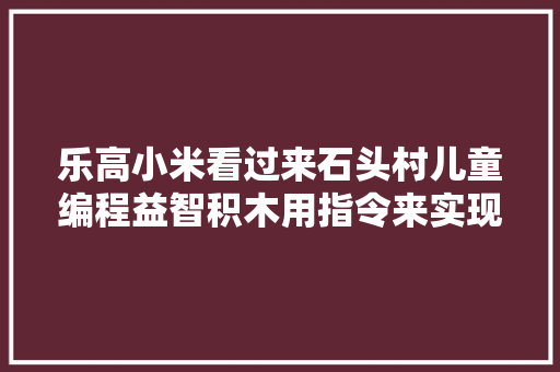 乐高小米看过来石头村儿童编程益智积木用指令来实现组合