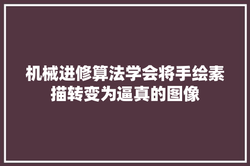 机械进修算法学会将手绘素描转变为逼真的图像