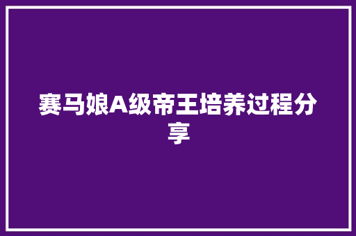 赛马娘A级帝王培养过程分享