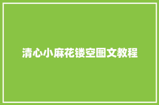 清心小麻花镂空图文教程