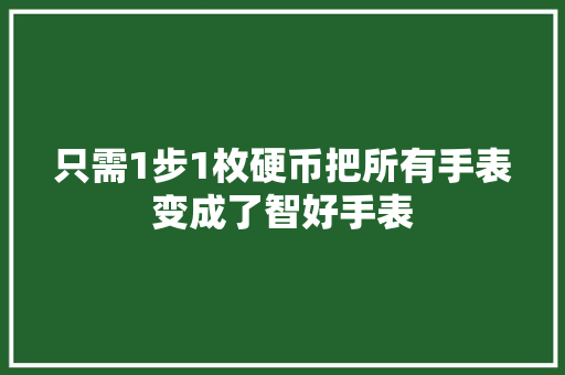 只需1步1枚硬币把所有手表变成了智好手表