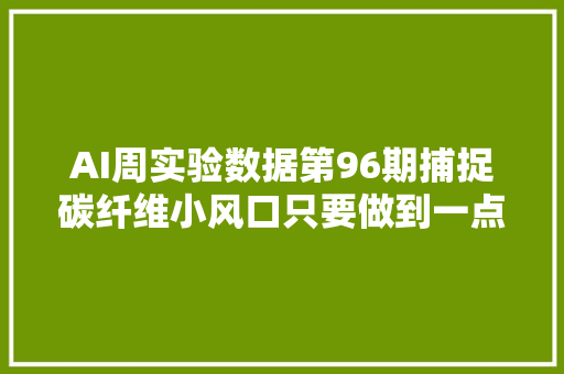 AI周实验数据第96期捕捉碳纤维小风口只要做到一点即可