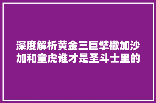 深度解析黄金三巨擘撒加沙加和童虎谁才是圣斗士里的NO1