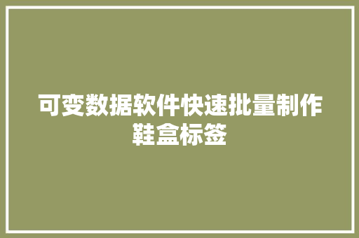 可变数据软件快速批量制作鞋盒标签