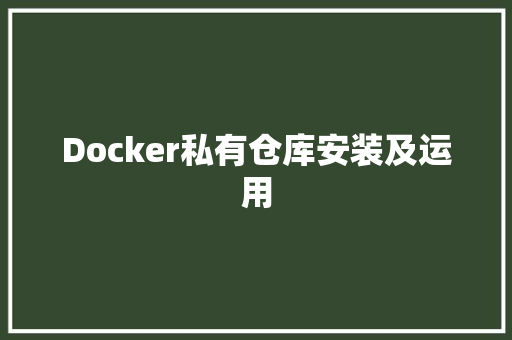 Docker私有仓库安装及运用