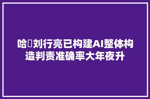 哈啰刘行亮已构建AI整体构造判责准确率大年夜升