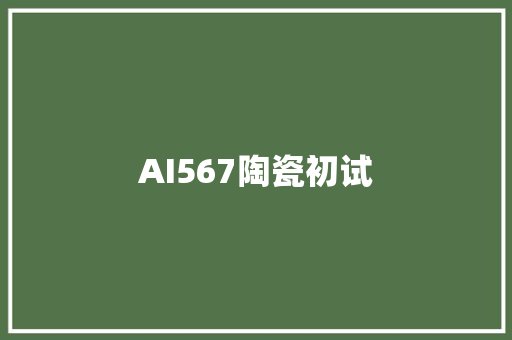 AI567陶瓷初试