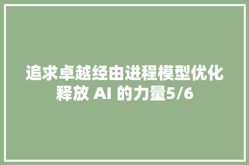 追求卓越经由进程模型优化释放 AI 的力量5/6