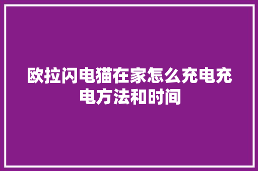 欧拉闪电猫在家怎么充电充电方法和时间