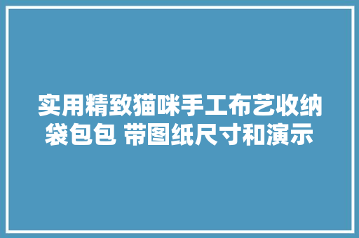 实用精致猫咪手工布艺收纳袋包包 带图纸尺寸和演示