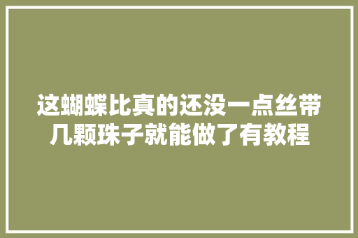 这蝴蝶比真的还没一点丝带几颗珠子就能做了有教程