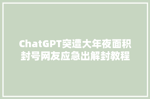 ChatGPT突遭大年夜面积封号网友应急出解封教程