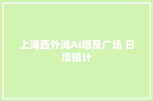 上海西外滩AI塔及广场 日培植计