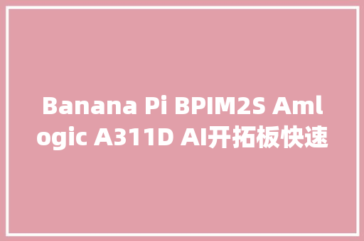 Banana Pi BPIM2S Amlogic A311D AI开拓板快速运用说明