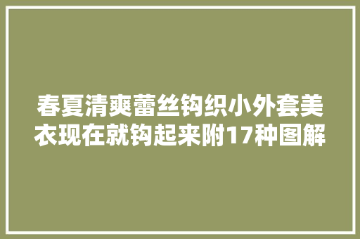 春夏清爽蕾丝钩织小外套美衣现在就钩起来附17种图解教程