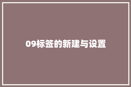 09标签的新建与设置