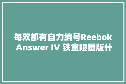 每双都有自力编号Reebok Answer IV 铁盒限量版什物预览