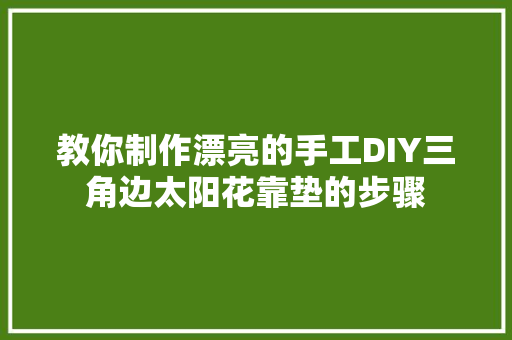 教你制作漂亮的手工DIY三角边太阳花靠垫的步骤