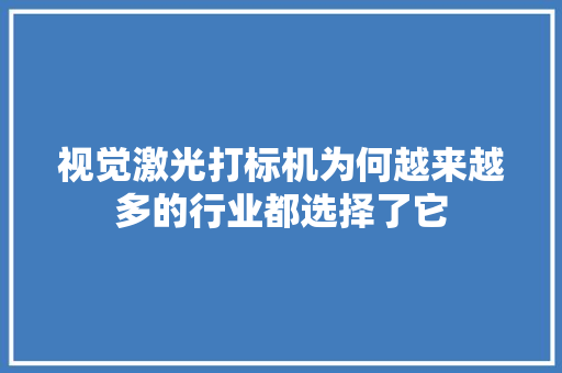 视觉激光打标机为何越来越多的行业都选择了它