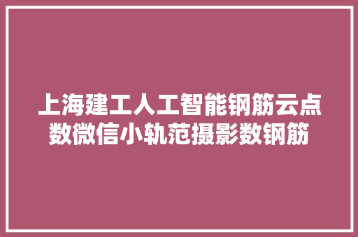 上海建工人工智能钢筋云点数微信小轨范摄影数钢筋