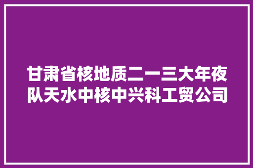 甘肃省核地质二一三大年夜队天水中核中兴科工贸公司印刷厂数码系统政府采购项目公开招标通知书记