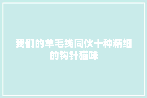 我们的羊毛线同伙十种精细的钩针猫咪