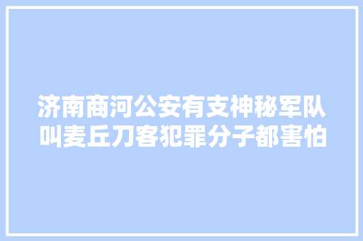 济南商河公安有支神秘军队叫麦丘刀客犯罪分子都害怕