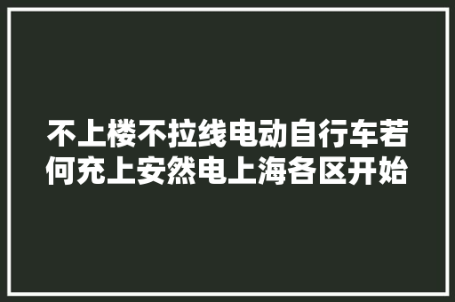 不上楼不拉线电动自行车若何充上安然电上海各区开始负责整活