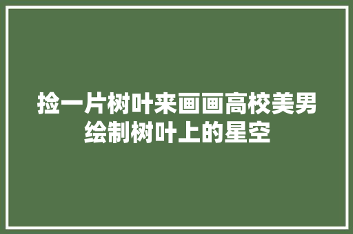 捡一片树叶来画画高校美男绘制树叶上的星空