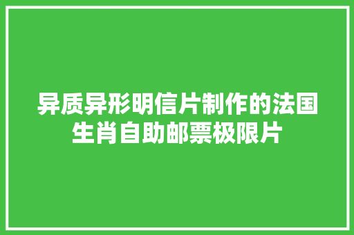 异质异形明信片制作的法国生肖自助邮票极限片