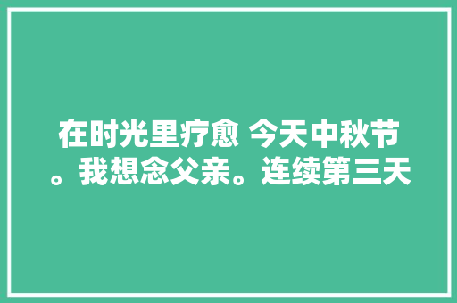 在时光里疗愈 今天中秋节。我想念父亲。连续第三天