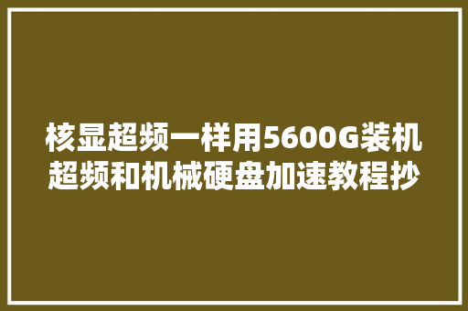 核显超频一样用5600G装机超频和机械硬盘加速教程抄功课