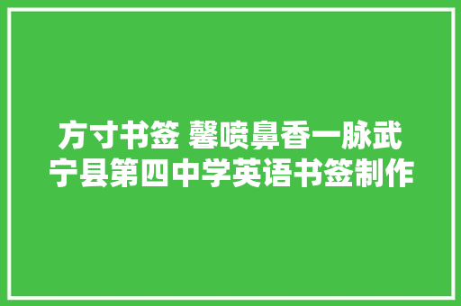 方寸书签 馨喷鼻香一脉武宁县第四中学英语书签制作比赛活动