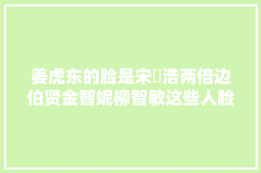 姜虎东的脸是宋旻浩两倍边伯贤金智妮柳智敏这些人脸也小