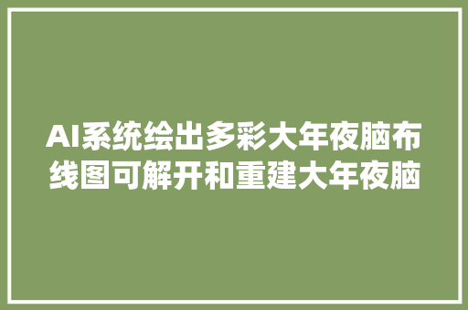 AI系统绘出多彩大年夜脑布线图可解开和重建大年夜脑密集神经元收集