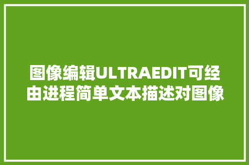 图像编辑ULTRAEDIT可经由进程简单文本描述对图像进行修改和编辑