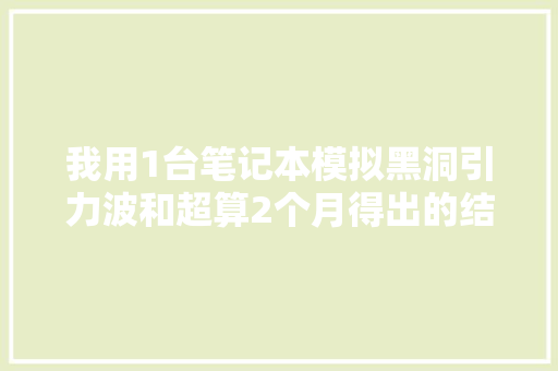 我用1台笔记本模拟黑洞引力波和超算2个月得出的结果只差1