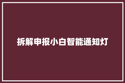 拆解申报小白智能通知灯