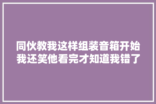 同伙教我这样组装音箱开始我还笑他看完才知道我错了