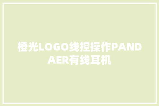 橙光LOGO线控操作PANDAER有线耳机