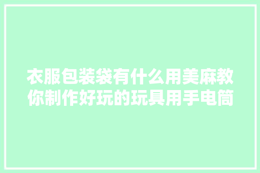 衣服包装袋有什么用美麻教你制作好玩的玩具用手电筒照亮海底