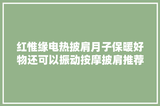 红惟缘电热披肩月子保暖好物还可以振动按摩披肩推荐