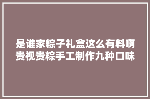 是谁家粽子礼盒这么有料啊贵视贵粽手工制作九种口味