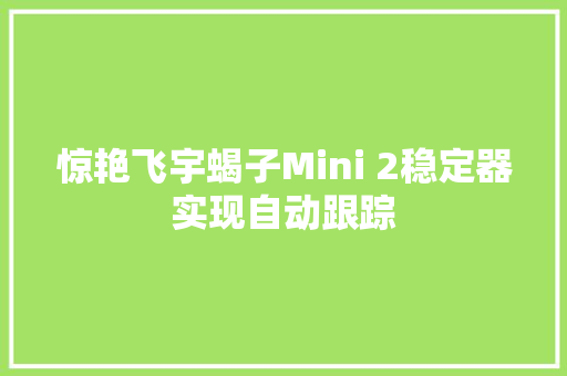 惊艳飞宇蝎子Mini 2稳定器实现自动跟踪