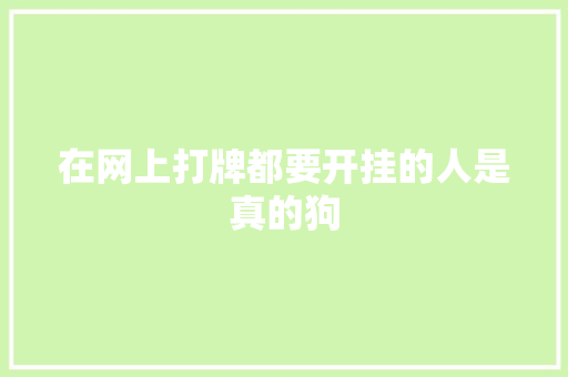 在网上打牌都要开挂的人是真的狗